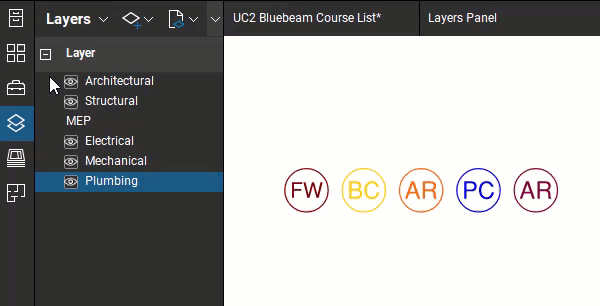 turning layers on and off bluebeam