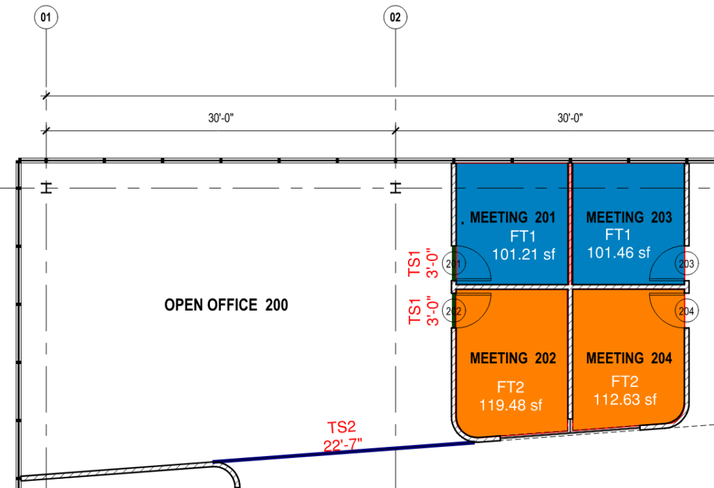 This is a simple flooring estimate drawing marked up in Bluebeam Revu with custom tile flooring tools created by UChapter2.