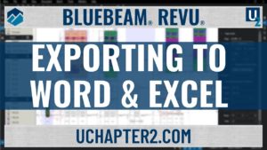 Bluebeam Revu Exporting a PDF to Microsoft Word or Excel-UChapter2