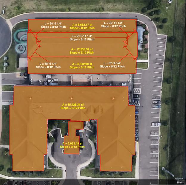 measuring sloped roofs from aerial images