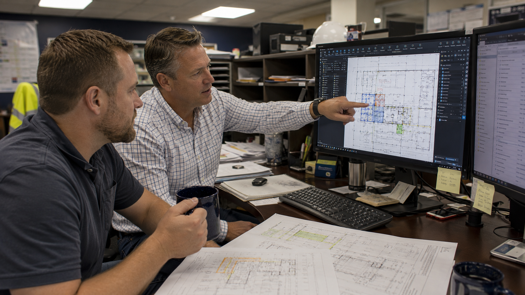 Team of employees confidently applying newly learned Bluebeam workflows the same day at their desks.
